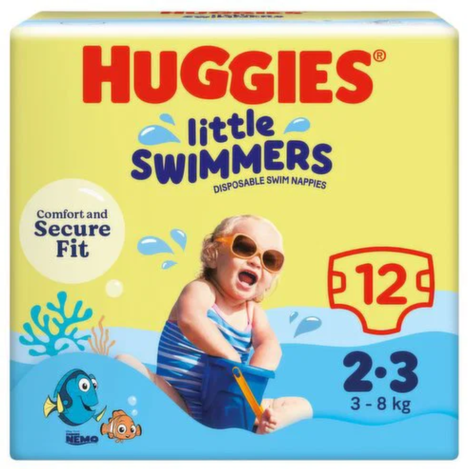 Huggies Diapers Little Swimmers 12 Swim Nappies 2-3 3-8kg